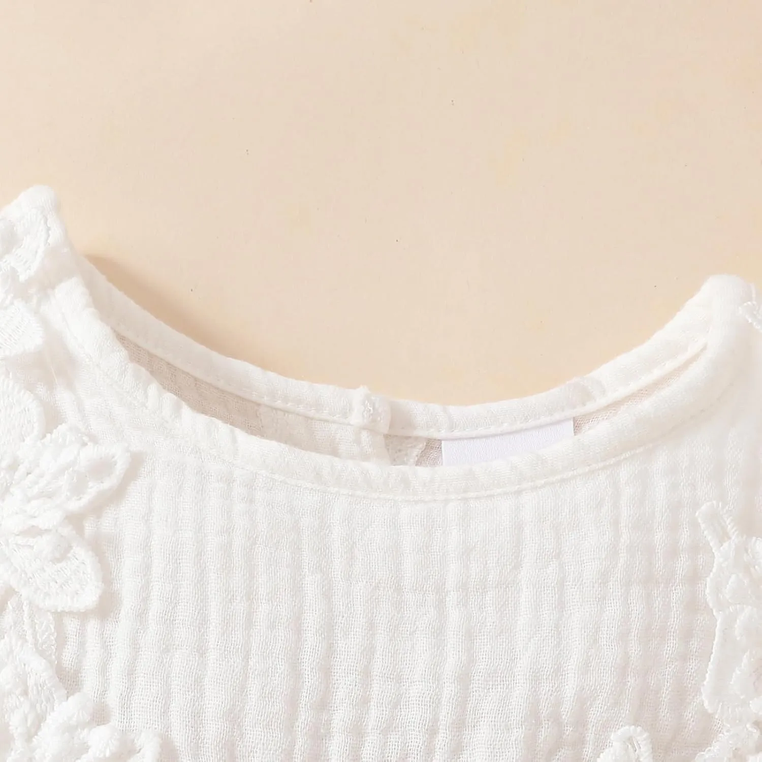 Baby Girl Dress Sleeveless Crew Neck Lace Flower Dresses Toddler Infant Wedding Church Outfit