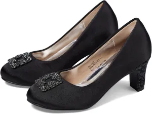 Badgley Mischka Girl's Marcy Jewel Toe Pump (Little Kid/Big Kid) Black 5 Big Kid M