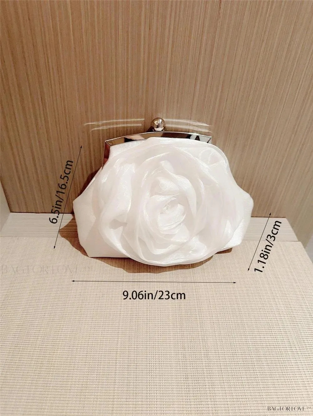 BagForLove - Elegant White Wedding Handbag with Chain and Faux Pearls