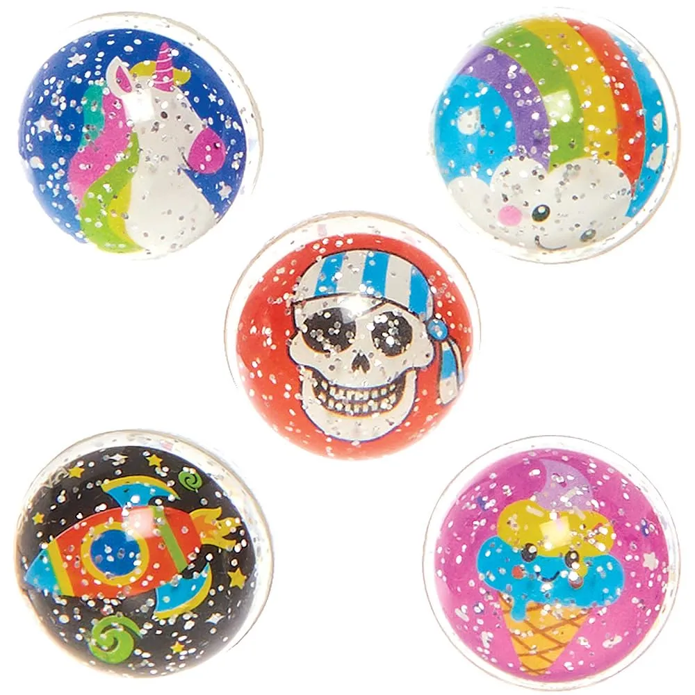 Baker Ross FX679 Fun Assorted Glitter Jet Balls - Pack of 10, Inflatable Balls for Kids, Kids Party Favors.