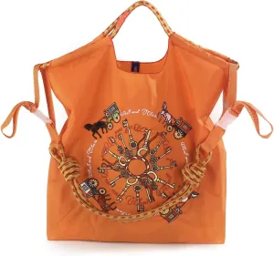 Ball&Chain Carriage Pattern Embroidery Nylon Tote Bag for Women, Travel Shoulder Bag Top Handle HandBags for Work, Travel