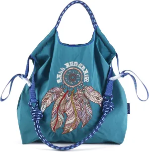 Ball&Chain Embroidery Initial Nylon Tote Bag,Personalized Present Suitable for Travel,Beach,is a Great Gift Women, Mom