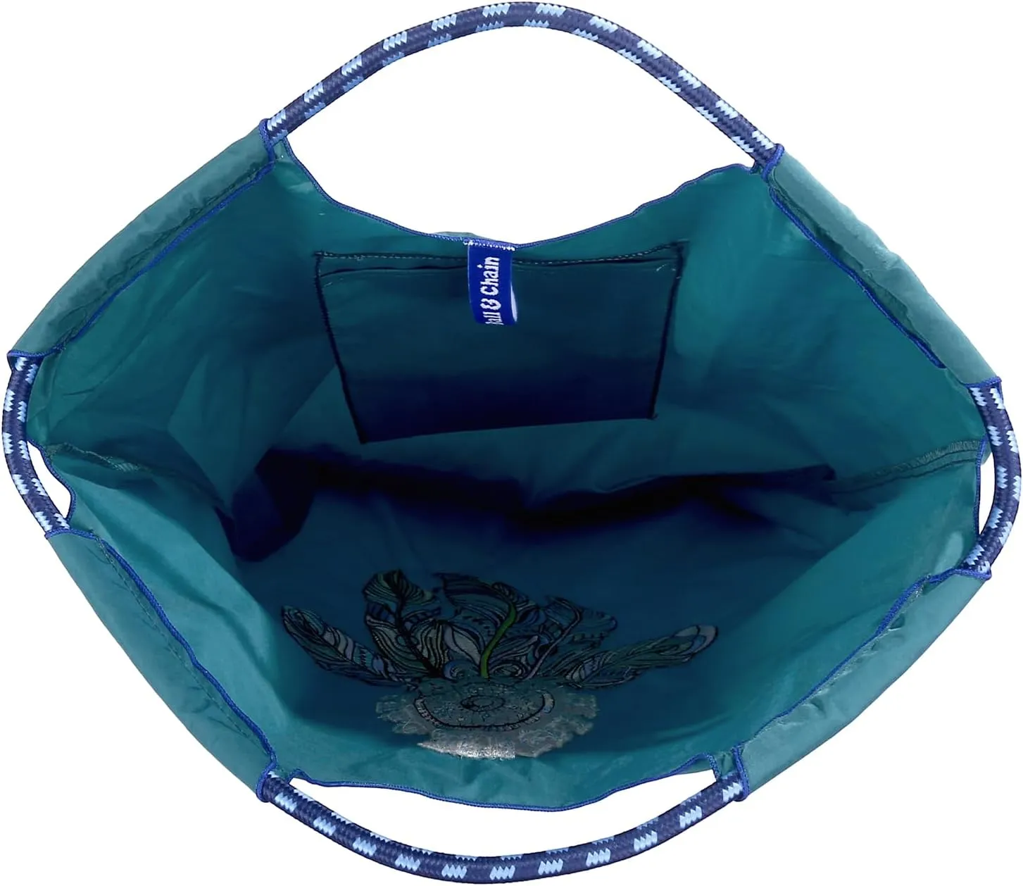Ball&Chain Embroidery Initial Nylon Tote Bag,Personalized Present Suitable for Travel,Beach,is a Great Gift Women, Mom