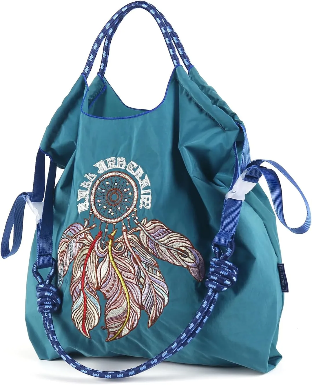 Ball&Chain Embroidery Initial Nylon Tote Bag,Personalized Present Suitable for Travel,Beach,is a Great Gift Women, Mom
