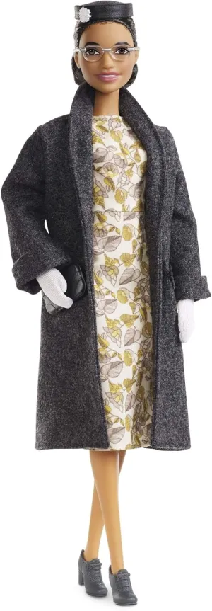 Barbie Inspiring Women Series Rosa Parks Collectible Doll, Wearing Fashion and Accessories, with Doll Stand and Certificate of Authenticity