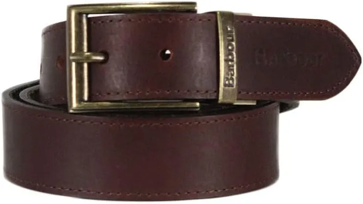 Barbour Mens Leather Reversible Casual Belt Brown M