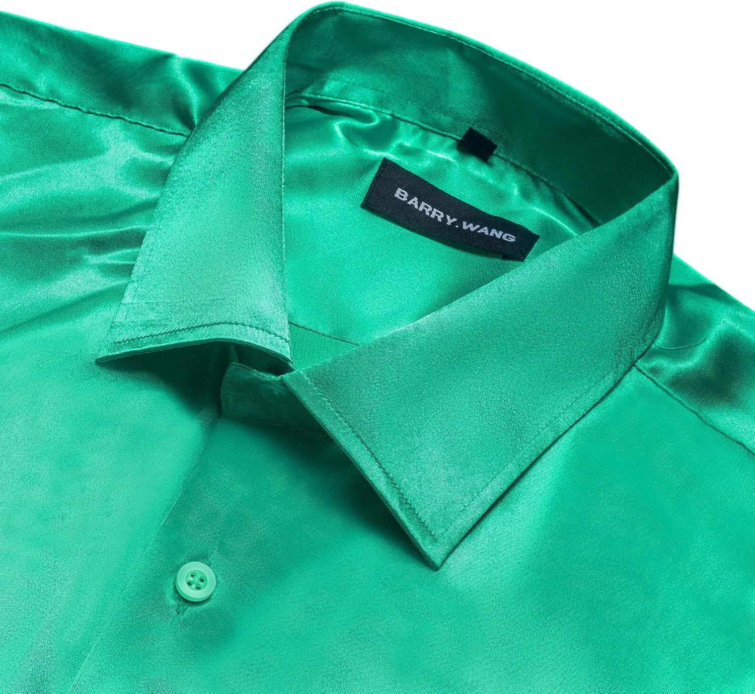 Barry.Wang Mens Stretch Dress Shirts Solid Long Sleeve Button Down Shirts Formal Casual Business Prom Party Wedding