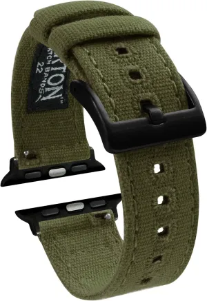 BARTON WATCH BANDS - Canvas Watch Bands Compatible with Apple Watch Models - 1, 2, 3, 4, 5, 6, 7, 8, 9, 10, SE, Ultra & Ultra 2