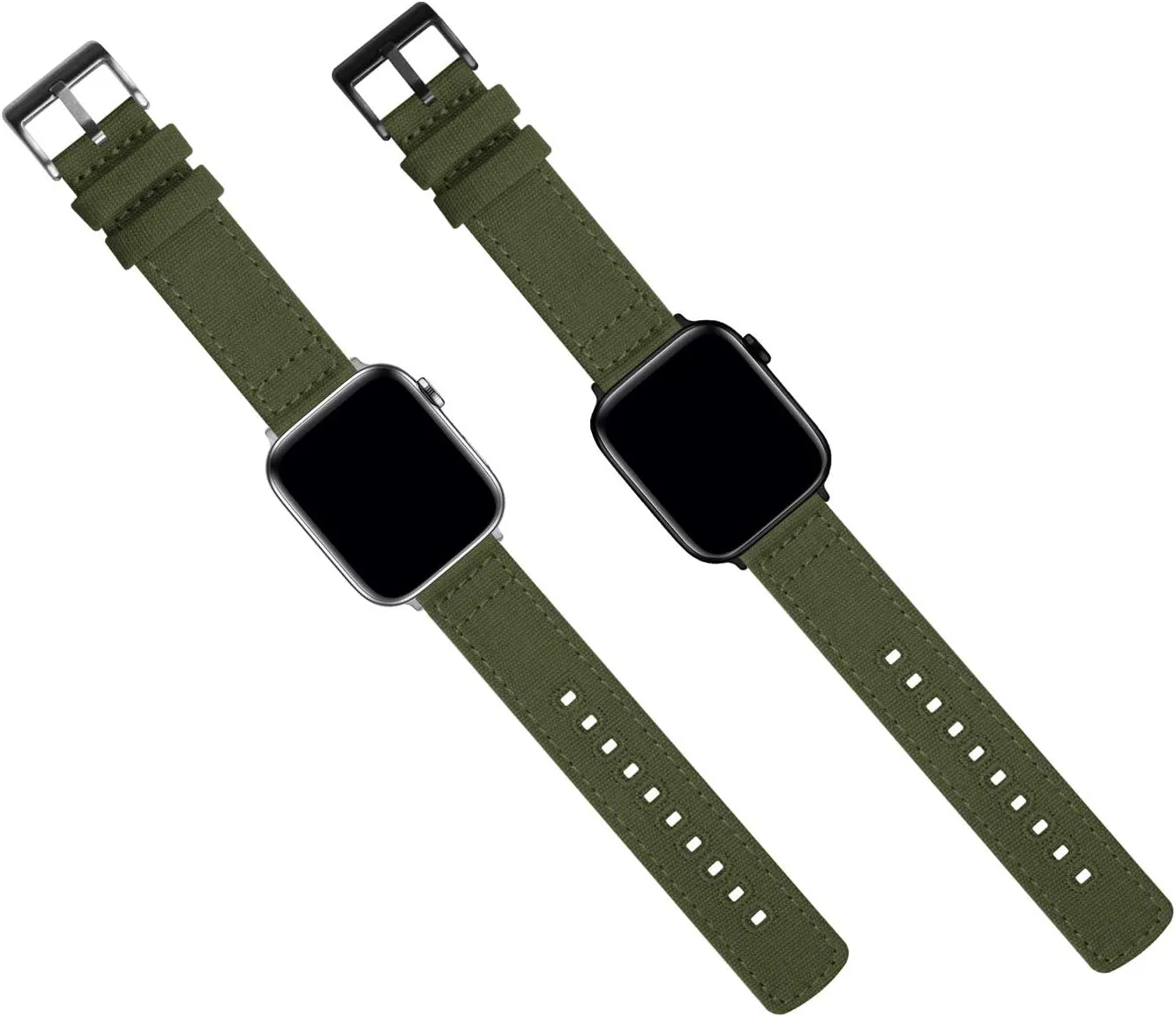 BARTON WATCH BANDS - Canvas Watch Bands Compatible with Apple Watch Models - 1, 2, 3, 4, 5, 6, 7, 8, 9, 10, SE, Ultra & Ultra 2