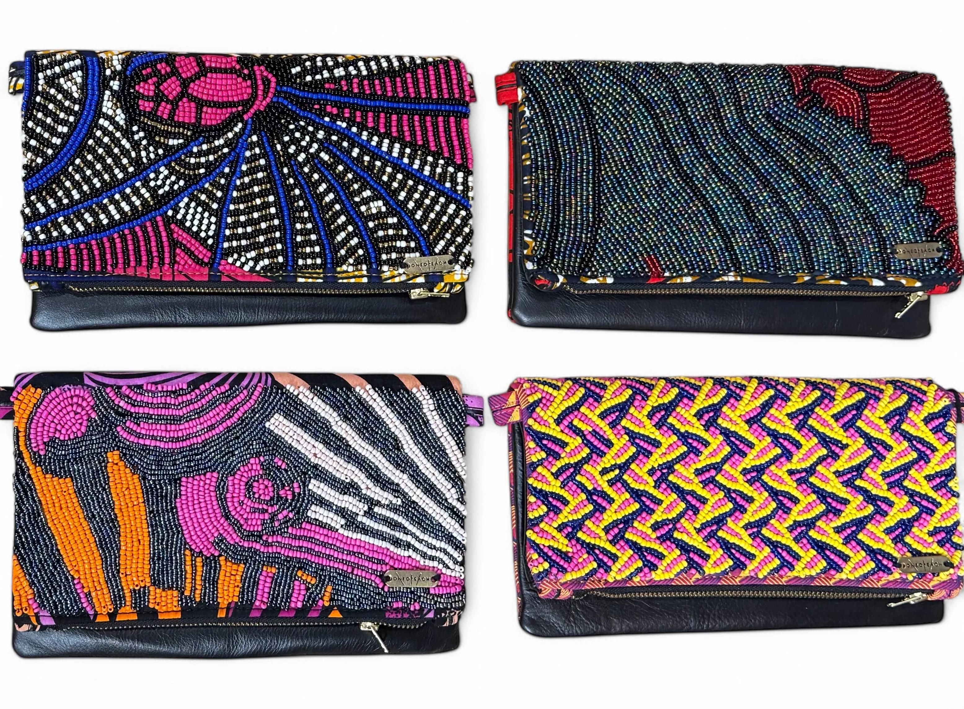 Beaded Fold Over Bag Sm