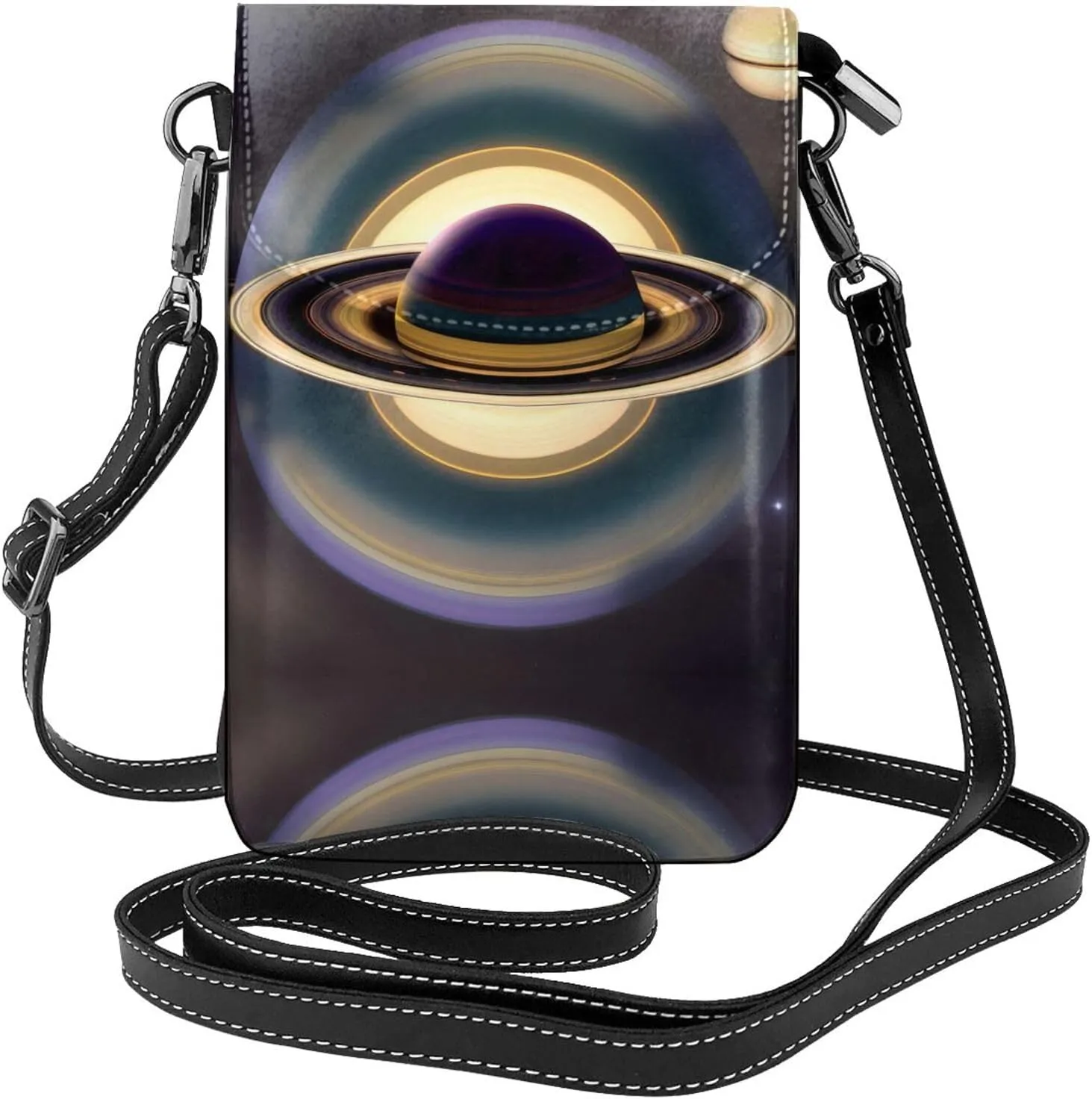 Beautiful Saturn Exquisite Design Printed Leather Crossbody Phone Bag - Portable Fashion Practical Phone Protection