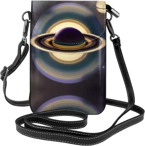 Beautiful Saturn Exquisite Design Printed Leather Crossbody Phone Bag - Portable Fashion Practical Phone Protection