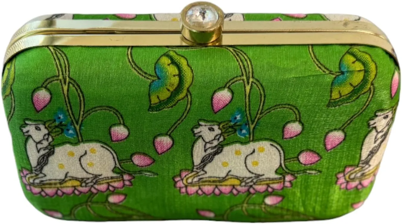 Beautiful Traditional Pichwai Print Clutch for Women as Gift, Return Gift, Return Gifts on Indian Festivals & Weddings