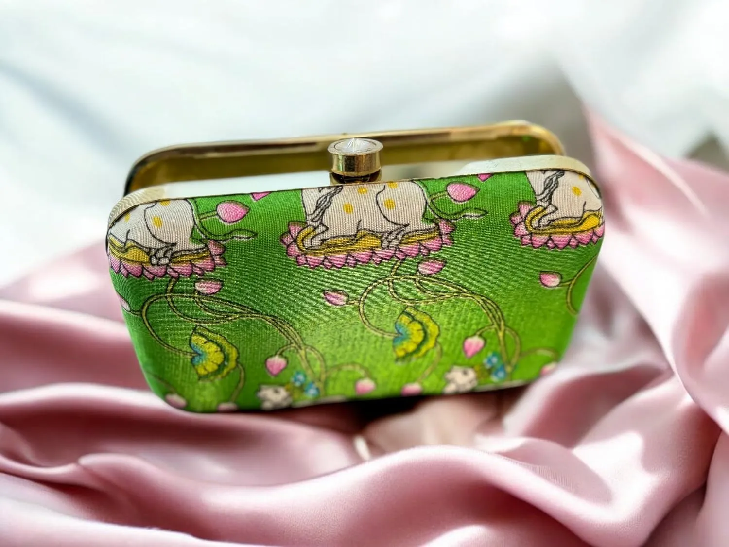 Beautiful Traditional Pichwai Print Clutch for Women as Gift, Return Gift, Return Gifts on Indian Festivals & Weddings
