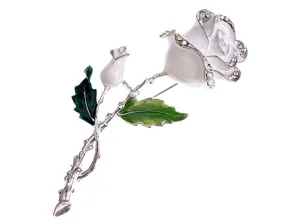 Beautiful White Rose Vintage Pin