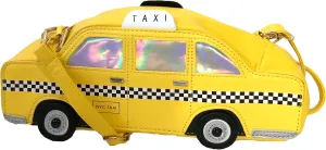 Big Apple Kitsch NYC Faux Leather Taxi Crossbody, Yellow Cab