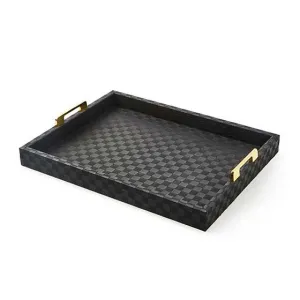 Black Faux Leather Tray