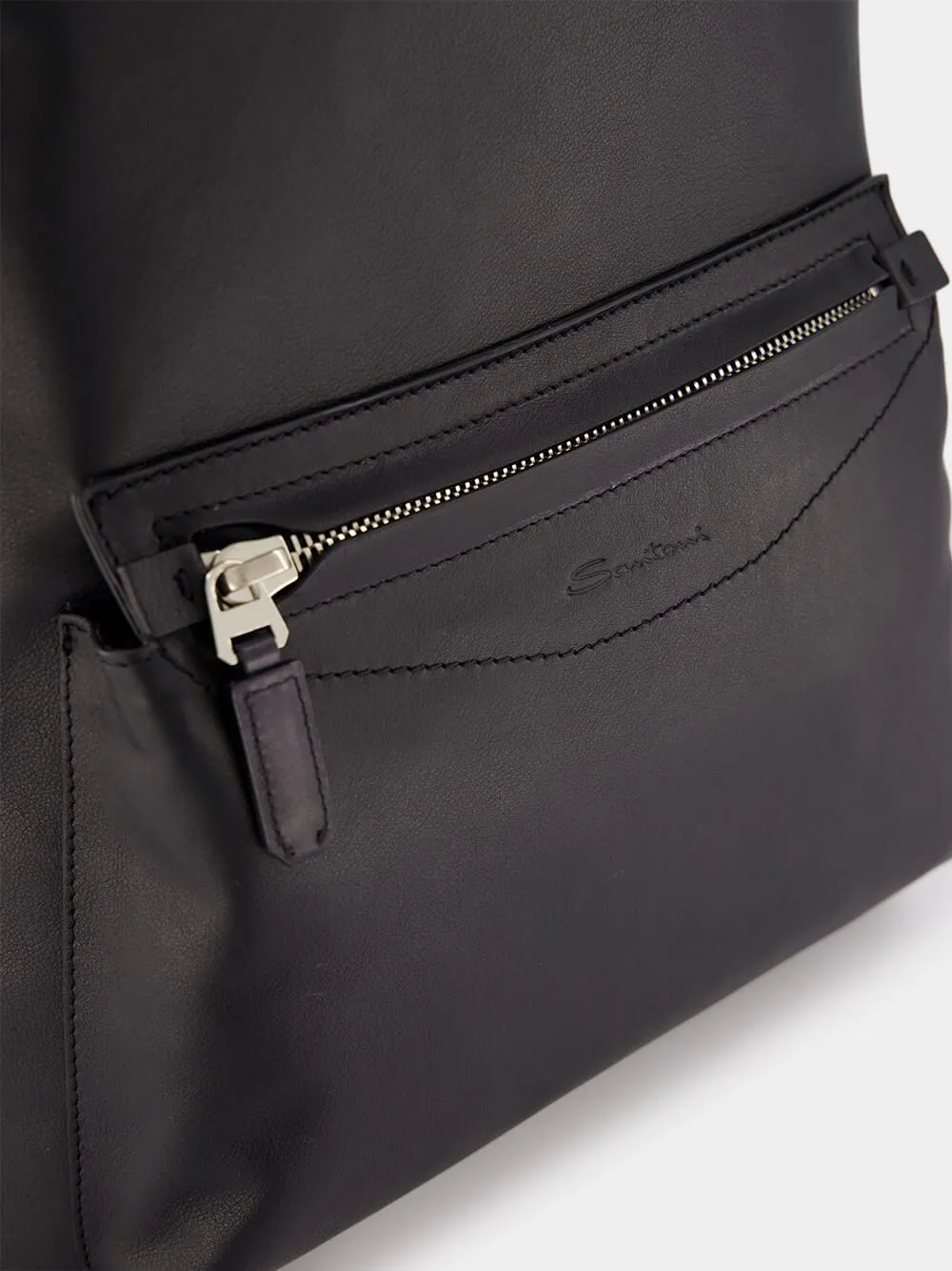 Black Leather Backpack