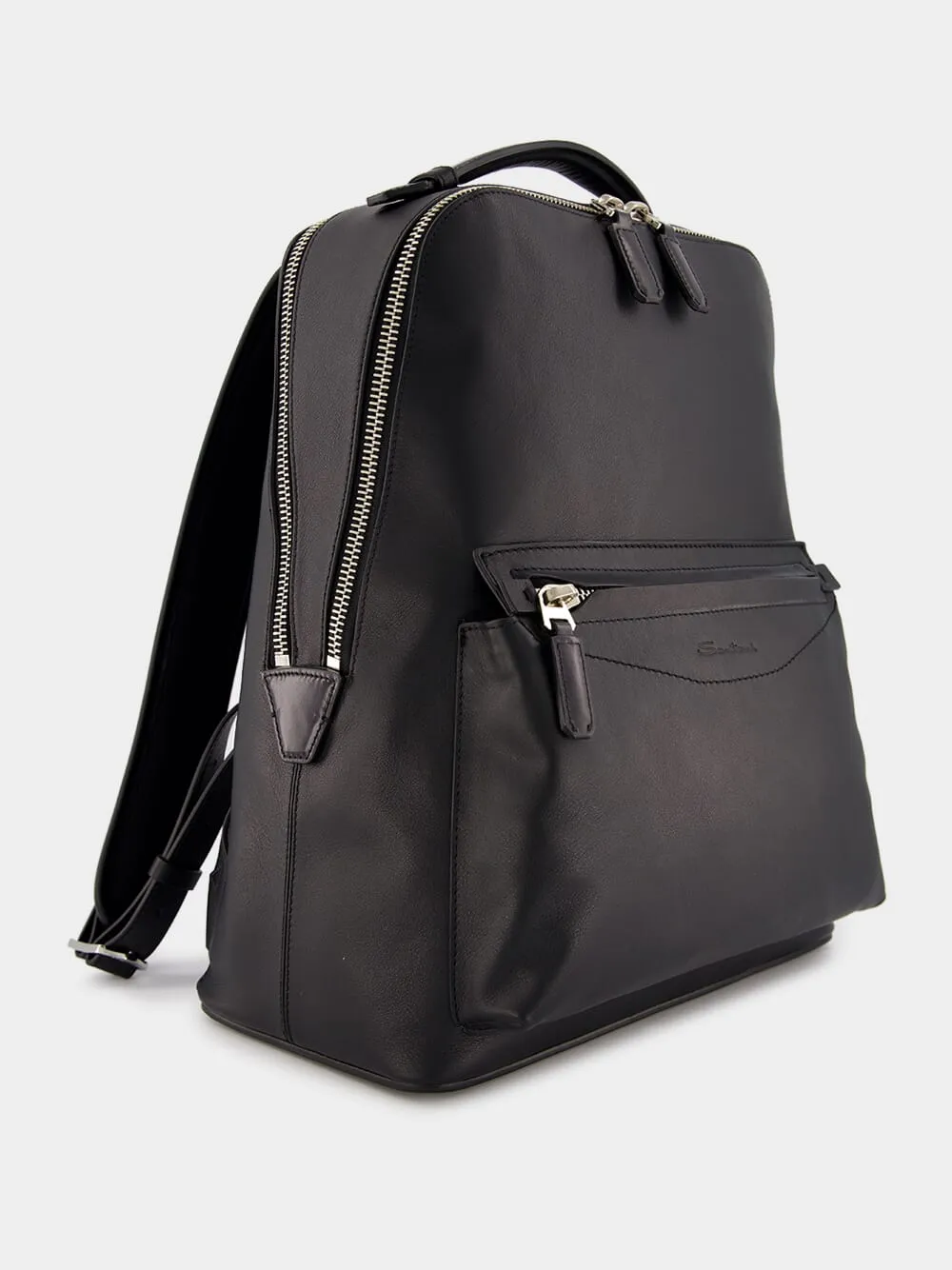 Black Leather Backpack