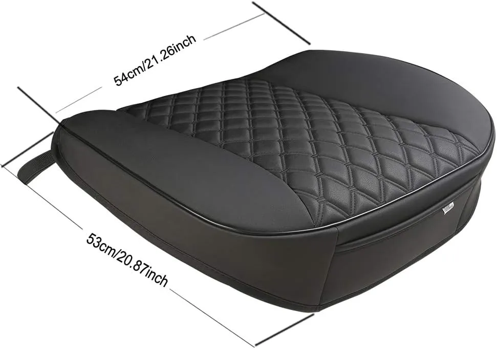 Black Panther PU Car Seat Cover, Front Seat Protector Compatible with 90% Vehicles,Embroidery,Anti-Slip & Full Wrapping Bottom (W 21.26ׄ 20.87 Inch)(1Piece,Black)