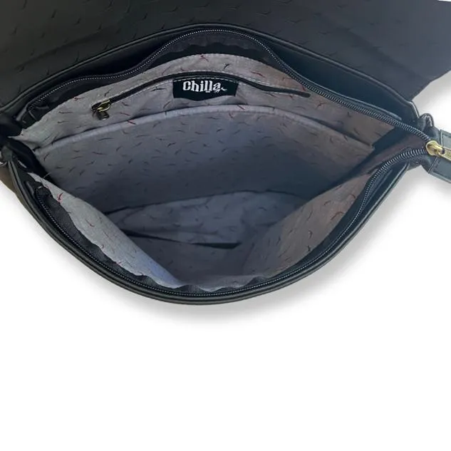 Black Vegan Leather Large Students Backpack