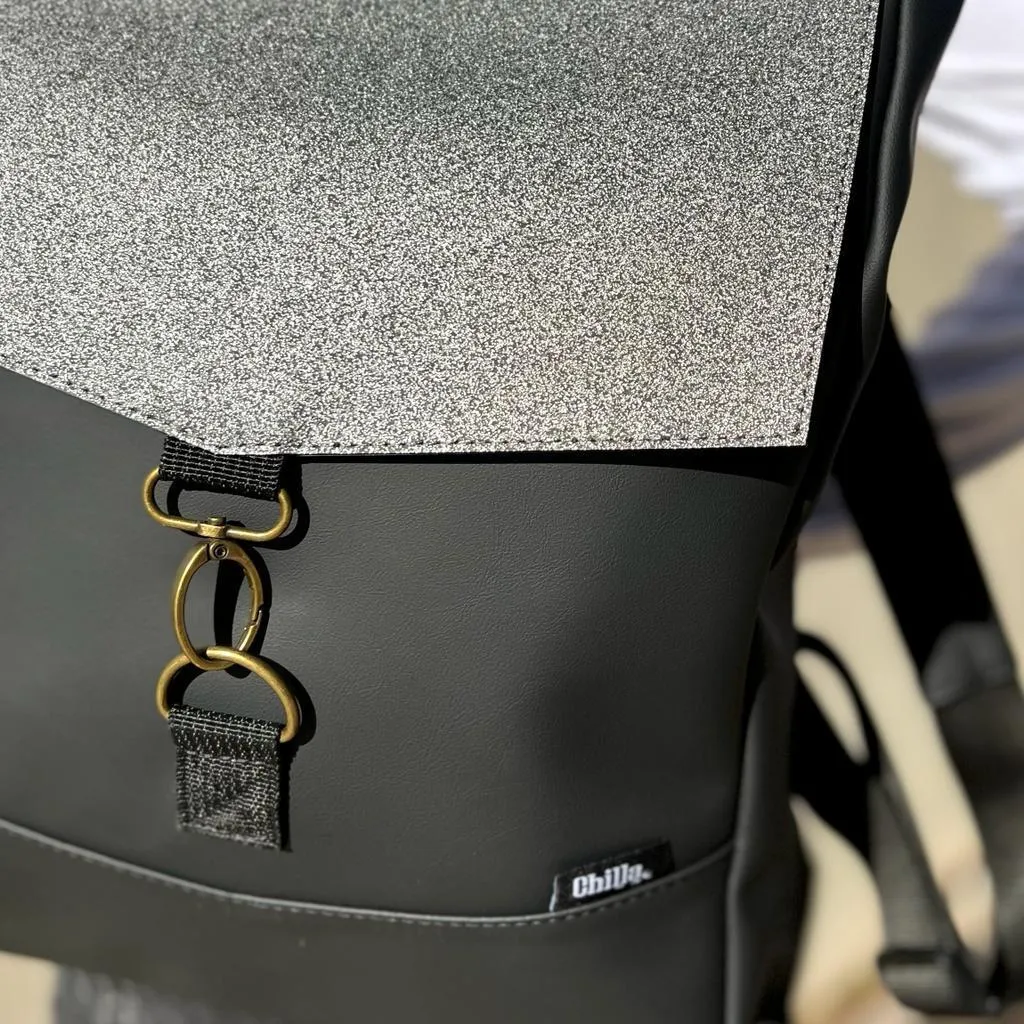Black with Glitters Medium Students Backpack