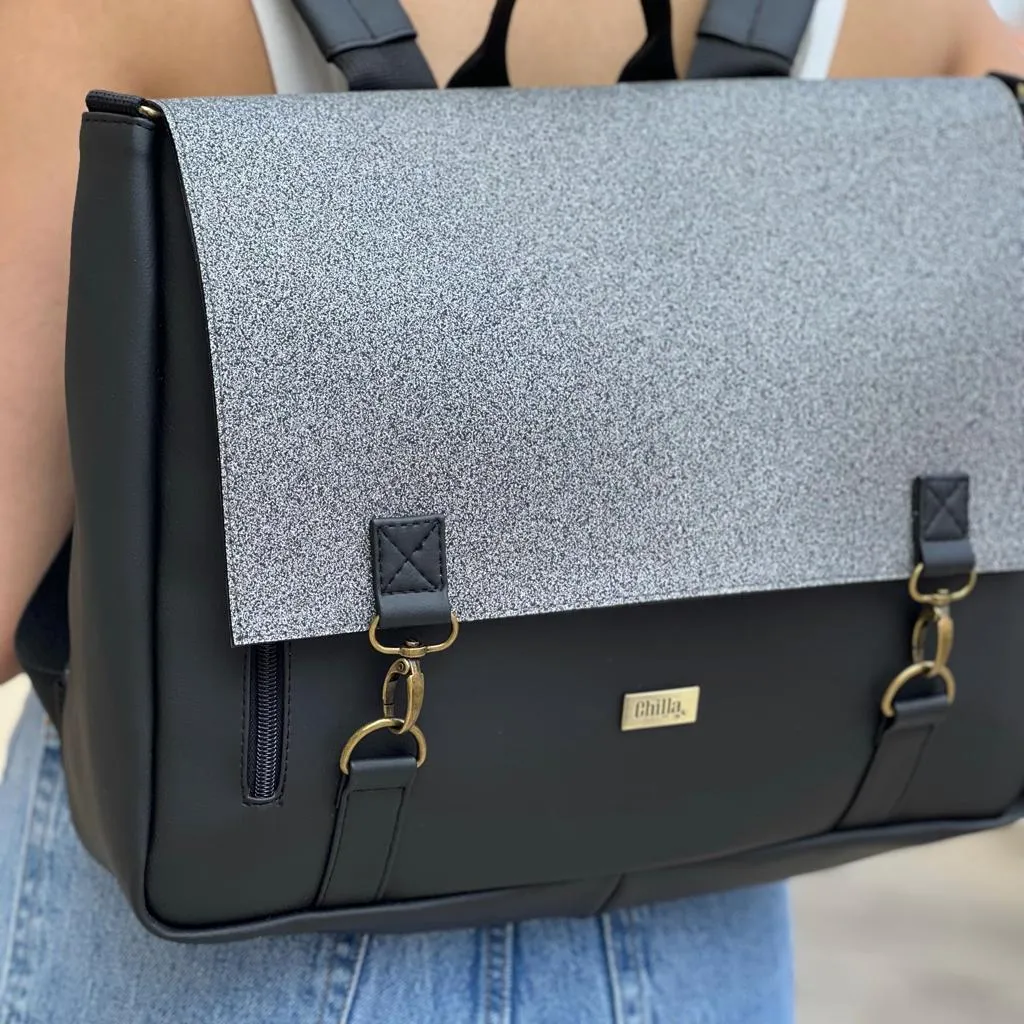 Black with Sequins Large 'Jaffa' Backpack/Side Bag