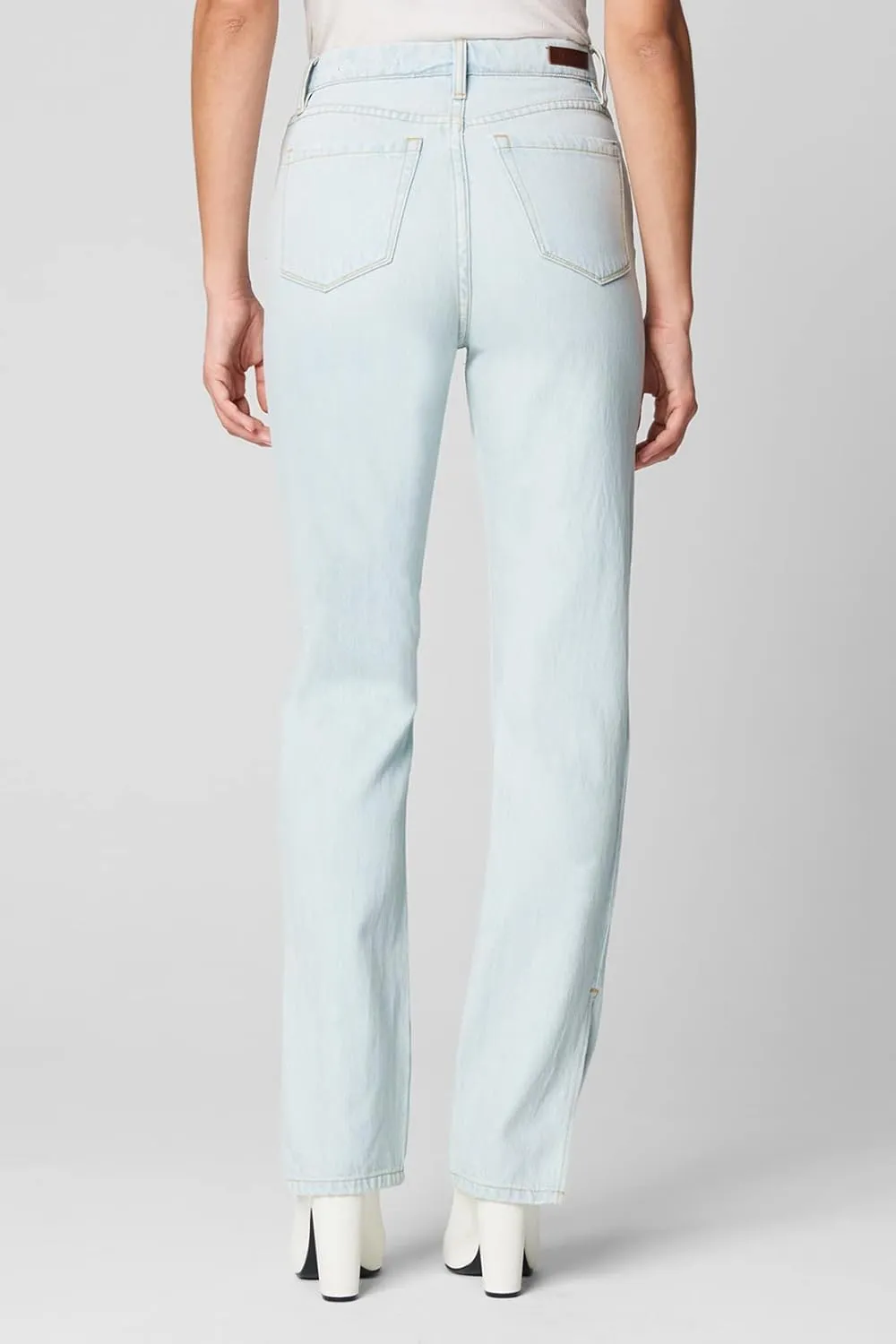[BLANKNYC] Womens High Rise Straight Leg Pant with Side Slit Finish, Comfortable Pants & Designer ClothingJeans
