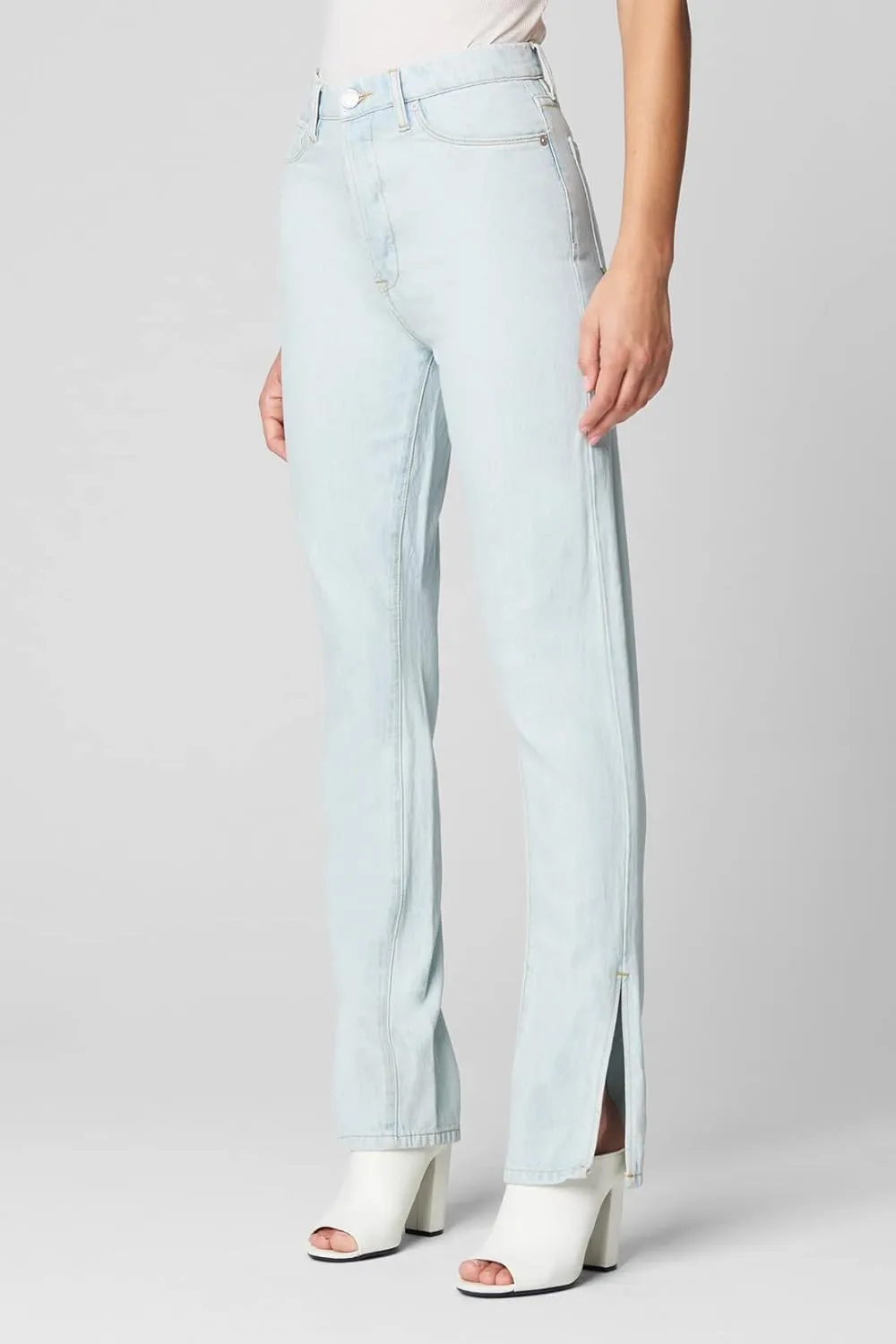 [BLANKNYC] Womens High Rise Straight Leg Pant with Side Slit Finish, Comfortable Pants & Designer ClothingJeans