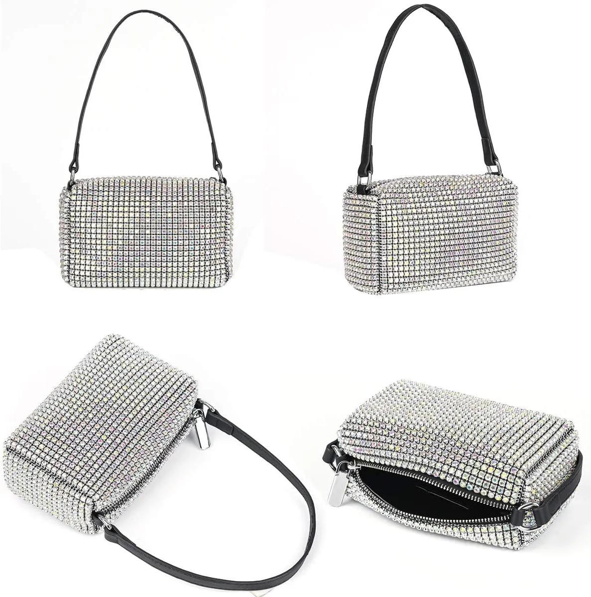 Bling Bling Crystals Evening Clutch Bag for Women Girls Sparkling Crossbody Bag Wedding Prom Party Club Purses Handbags