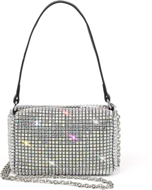 Bling Bling Crystals Evening Clutch Bag for Women Girls Sparkling Crossbody Bag Wedding Prom Party Club Purses Handbags