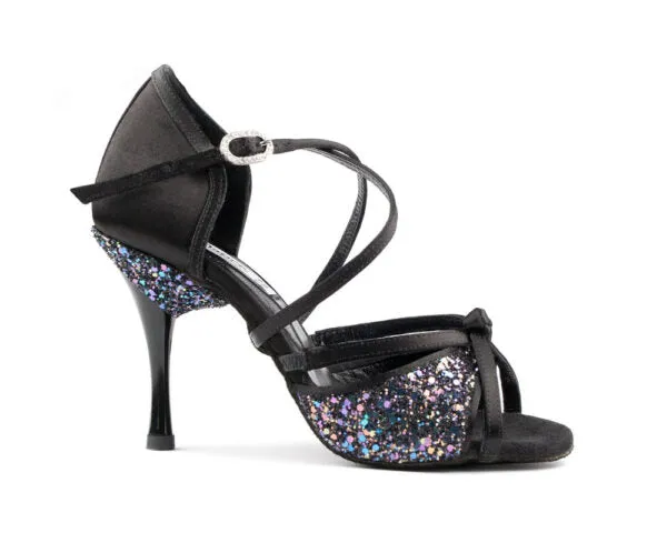 Blk Satin Glitter