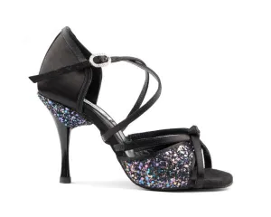 Blk Satin Glitter