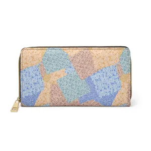 Blue Yellow Brown Patchwork Pattern - Zipper Wallet (Holly Hobbie Series)