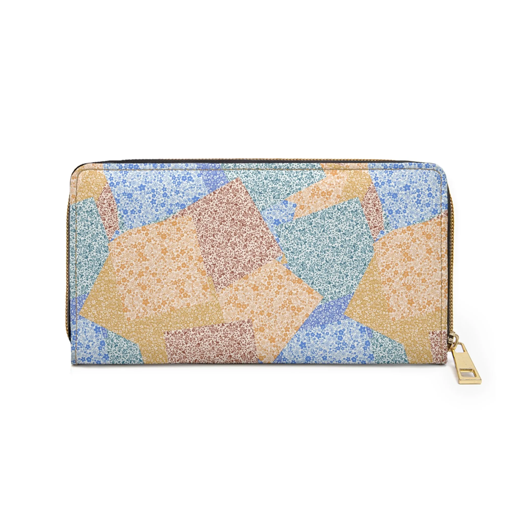 Blue Yellow Brown Patchwork Pattern - Zipper Wallet (Holly Hobbie Series)