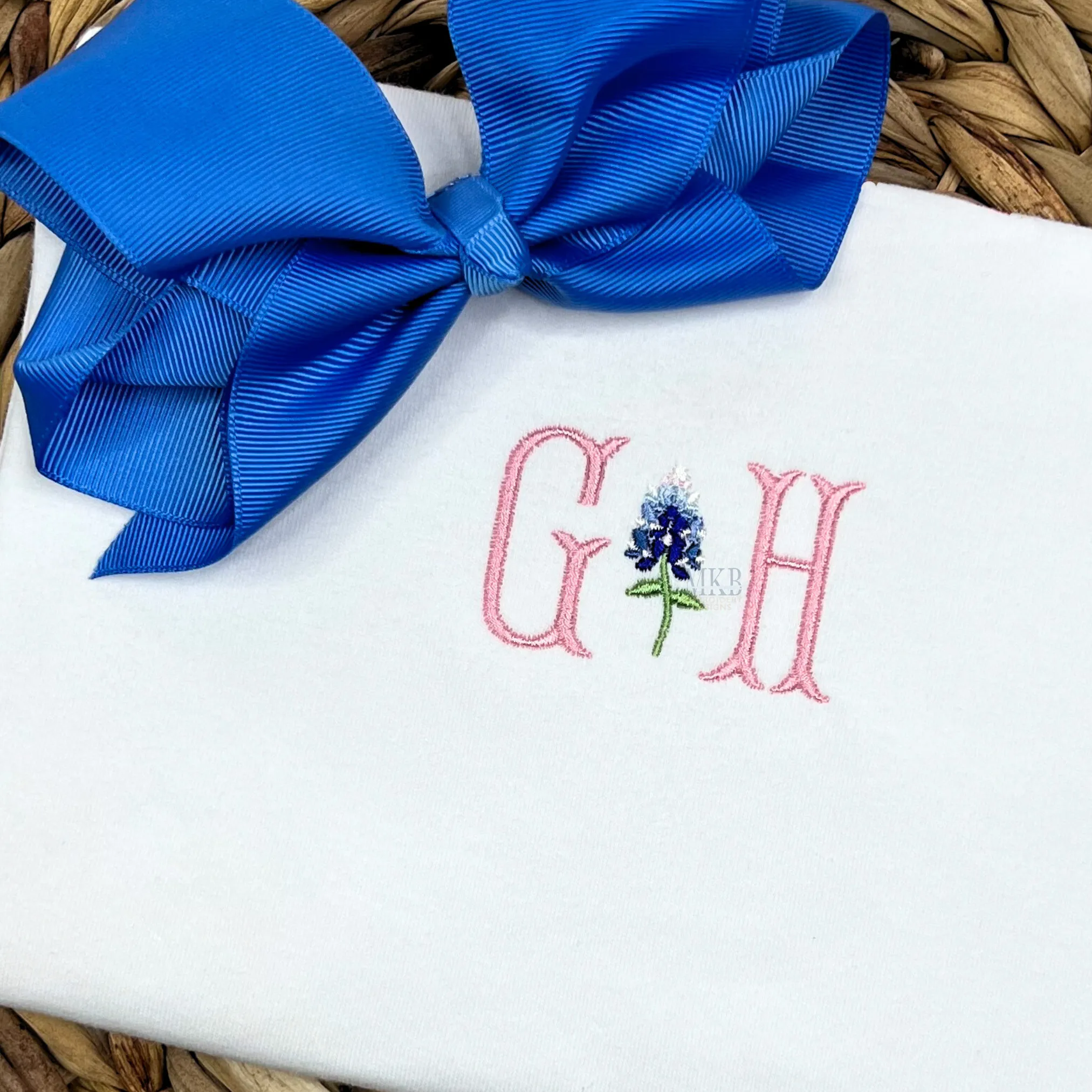 Bluebonnets Embroidery Design, Version Two, Satin Stitch Machine Embroidery Design File