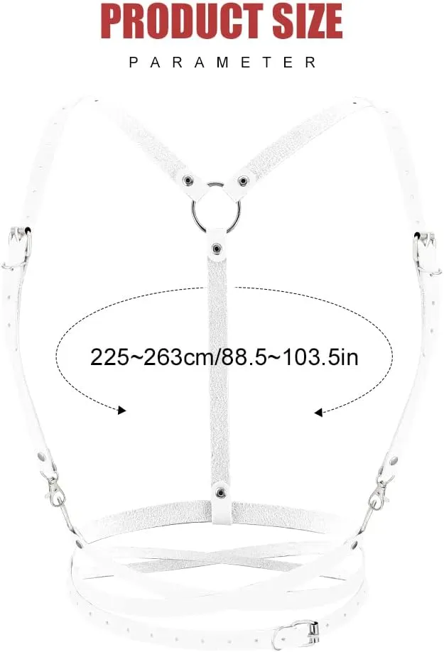 BODIY Women Fashion Harness Plus Size Harness Belt Punk Loop Waist Belt Rave Rock Leather Belts for Women
