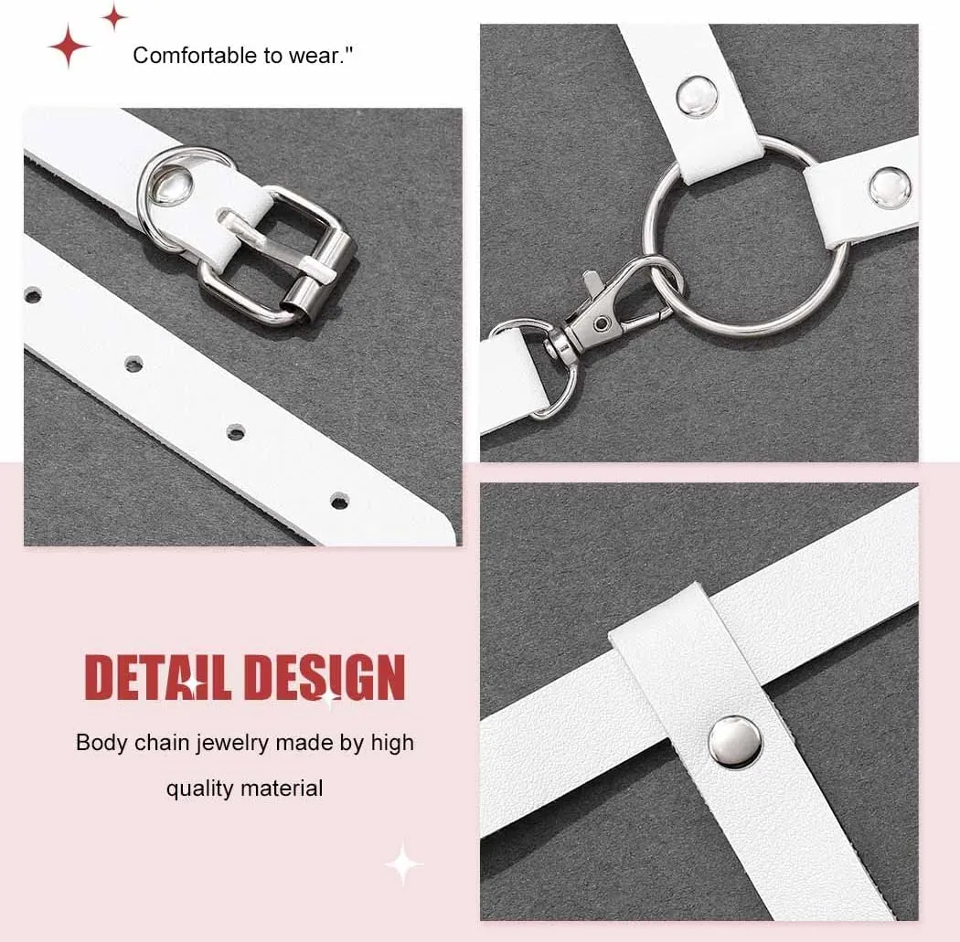 BODIY Women Fashion Harness Plus Size Harness Belt Punk Loop Waist Belt Rave Rock Leather Belts for Women