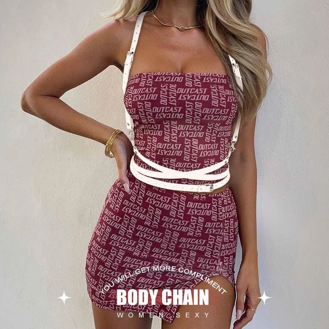 BODIY Women Fashion Harness Plus Size Harness Belt Punk Loop Waist Belt Rave Rock Leather Belts for Women
