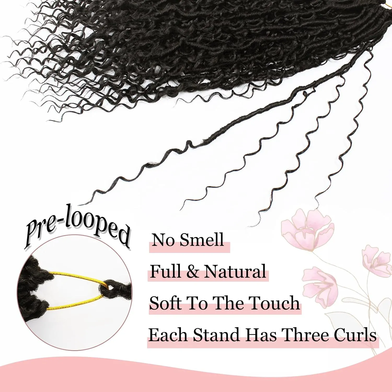 Boho Faux Locs Crochet Hair 9 Packs Long Goddess locs 24 Inch Boho Soft Locs With Curly Ends Pre Looped Bohemian River Loc Crochet Hair For Women (24 inch,#2)