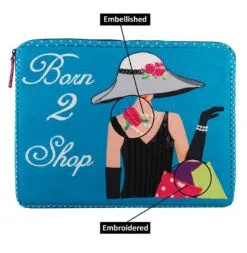 BORN TO SHOP LAPTOP SLEEVE