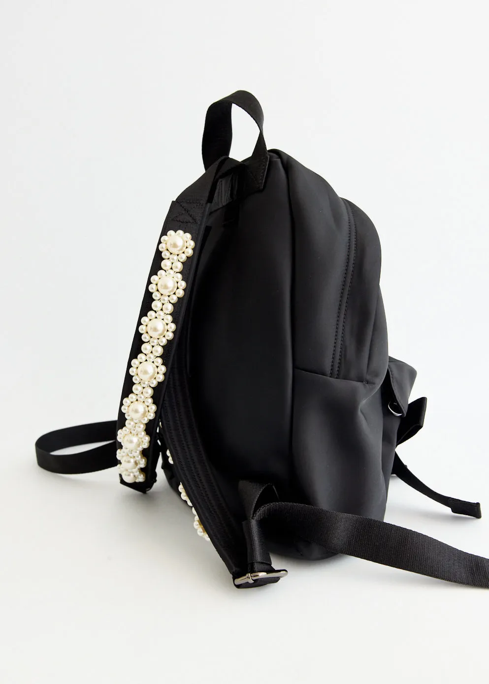 Bow Front Backpack With Strap Embellishments