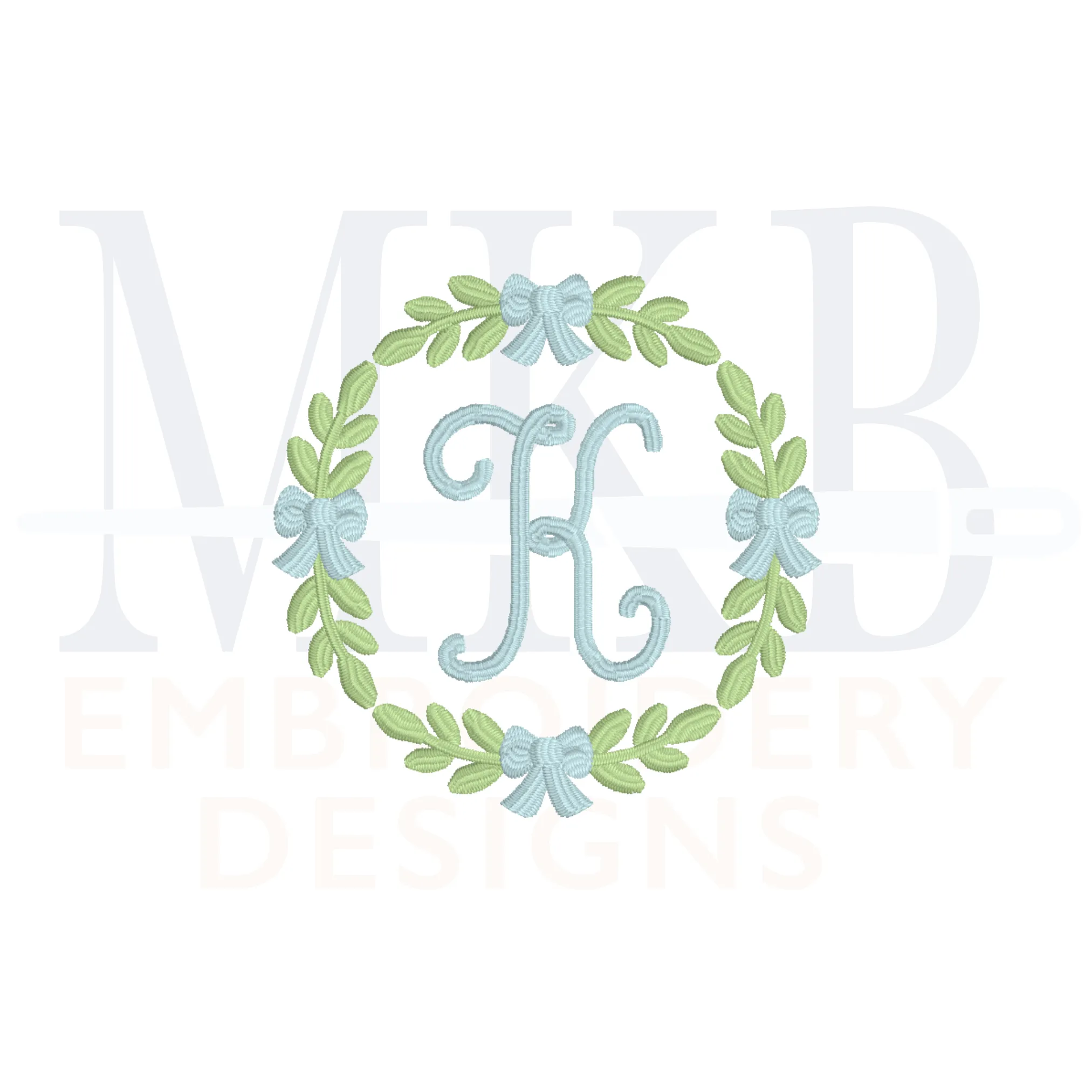 Bow Laurel Frame, Mini Satin Stitch Machine Embroidery Design
