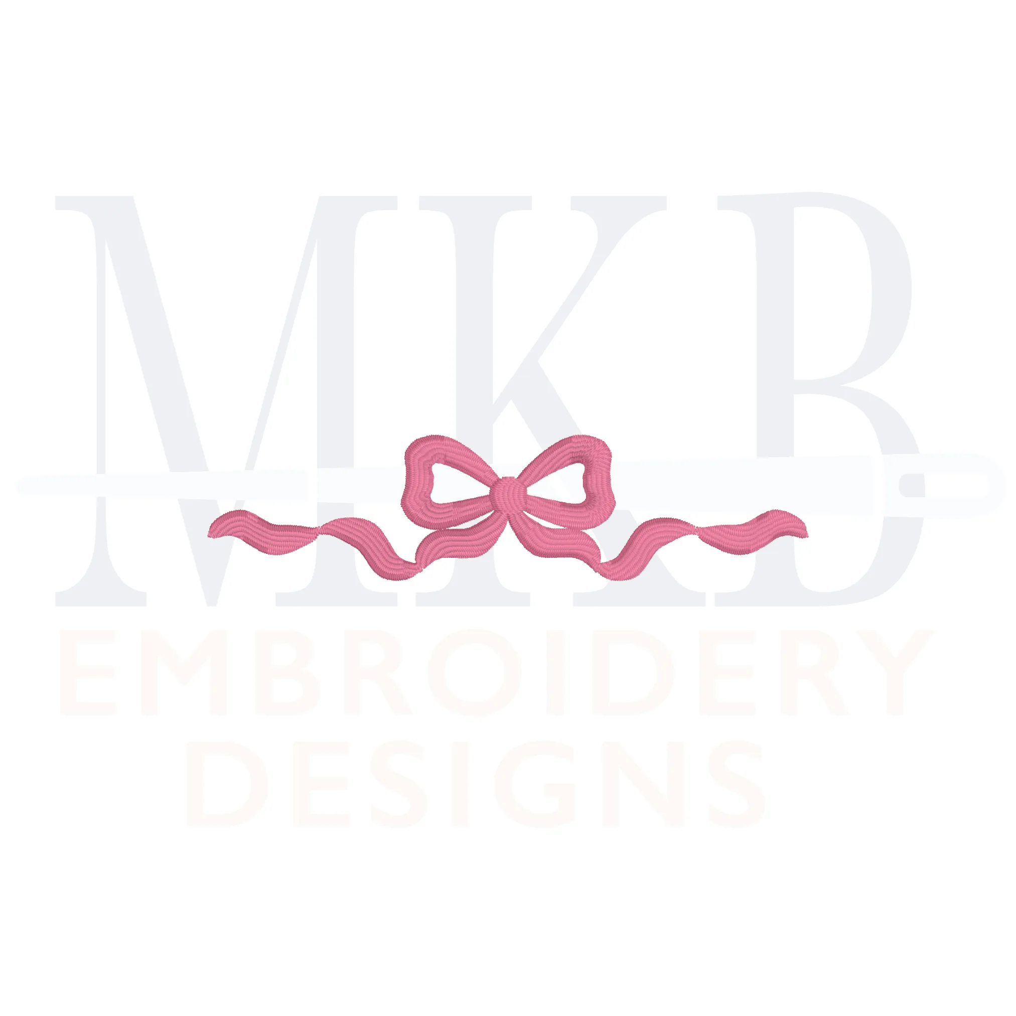 Bow Ribbon Frame Large Machine Embroidery Design File