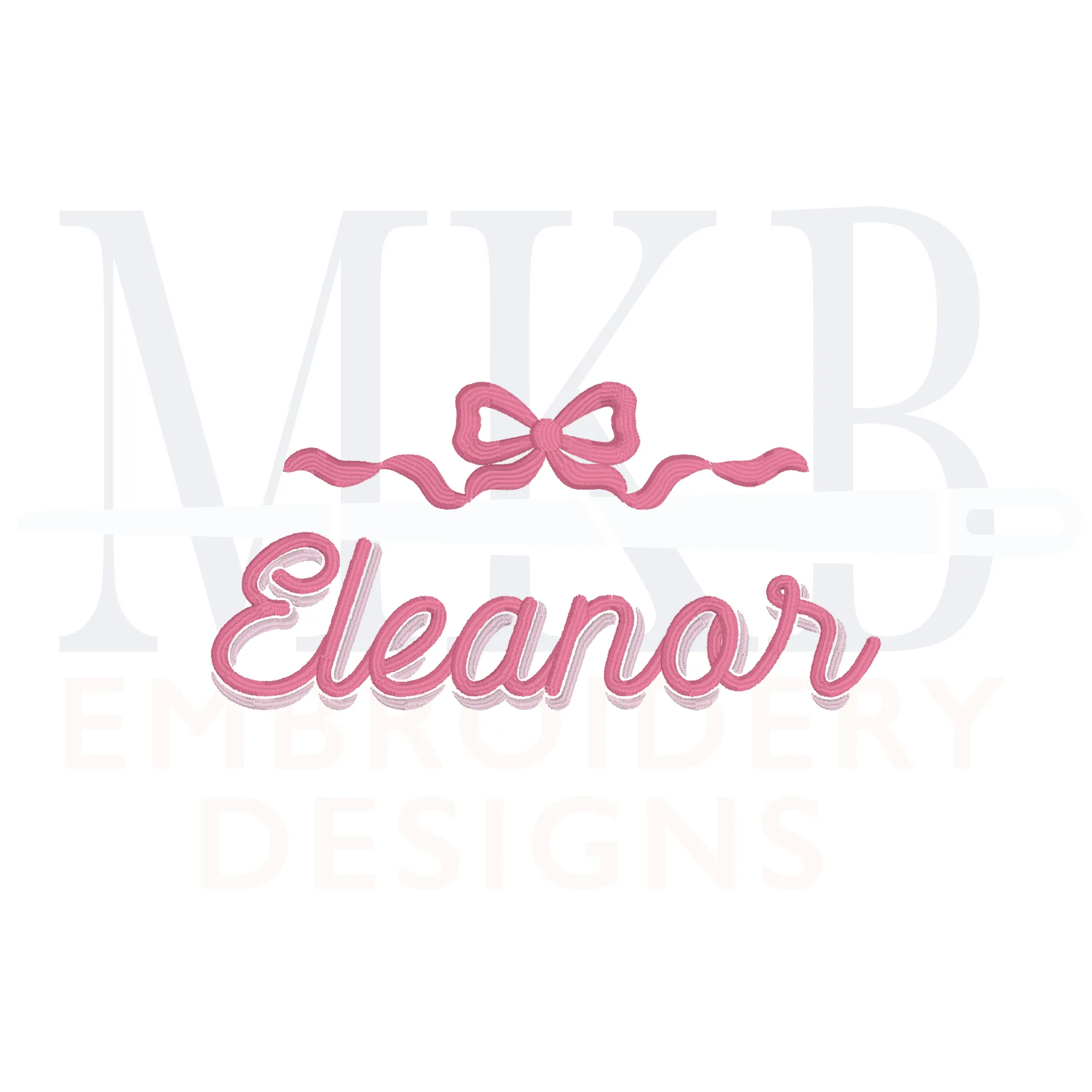 Bow Ribbon Frame Large Machine Embroidery Design File