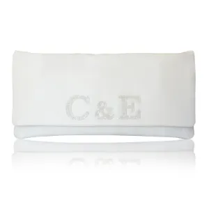 Bride and groom monogram bridal wedding clutch handbag