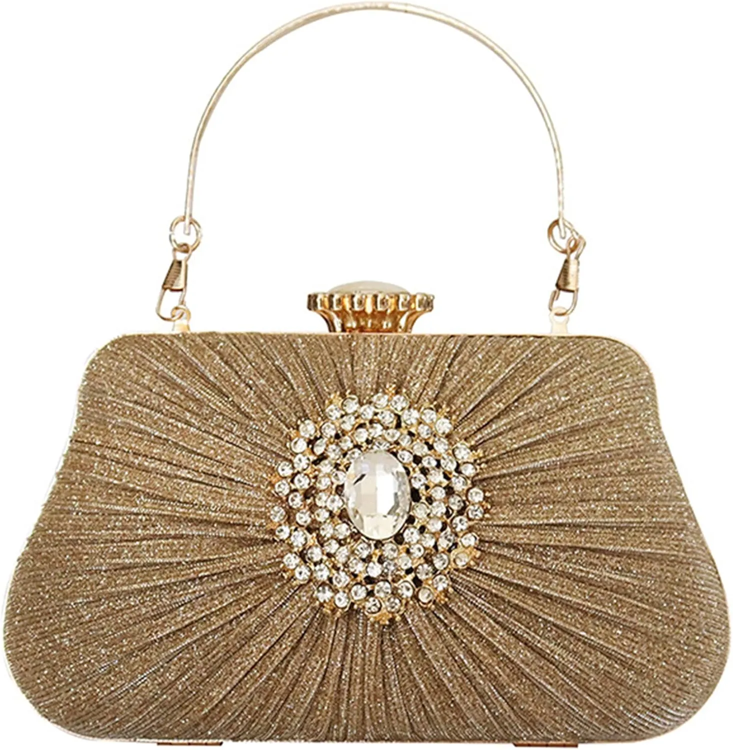 Buric Glitter Clutch Purses For Women Pleated Diamond Evening Handbag For Bridal Wedding Party With Rhinestone Bag