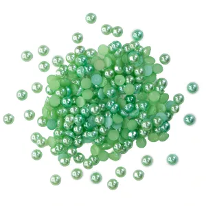 Buttons Galore & More - Shaker Embellishments - Half Pearlz - Mint / HPZ107