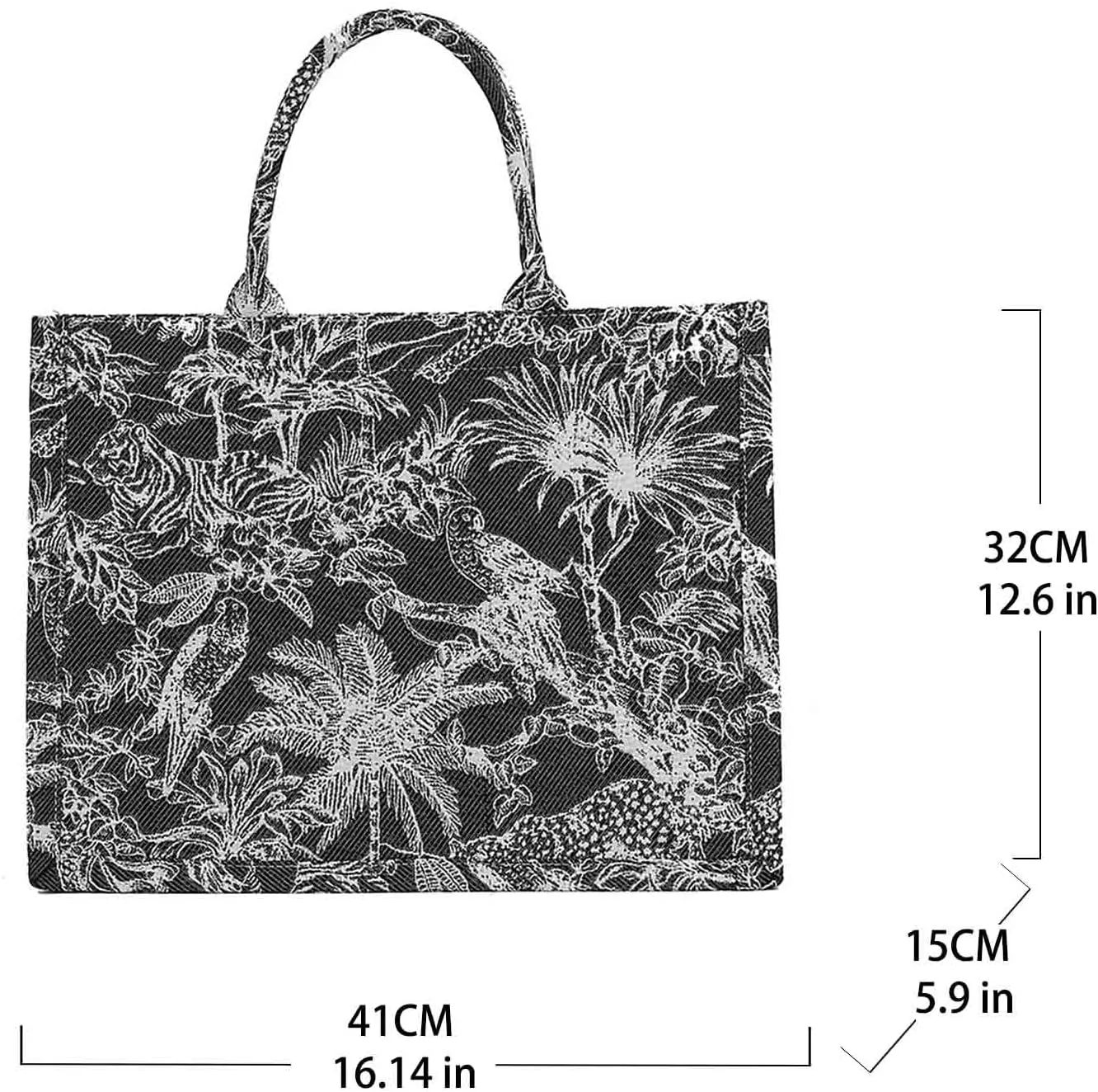 BXCNCKD Fashion luxury tote bag cotton linen one shoulder handbag large capacity embroidery retro graffiti tote bag (black)
