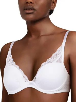 by Chantelle Brooklyn Lace Plunge T-Shirt Bra (5701) 30D/Talc